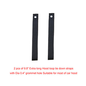 Alfa Gear Hood and Trunk Tie Down Strap Kits 4pcs/Set Black