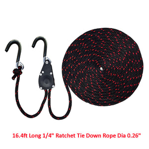 Alfa Gear 1/4" Ratchet Tie Down Ropes for Kayak and Canoe Bow and Stern Tie Downs 16.4FT Adjustable Ropes…