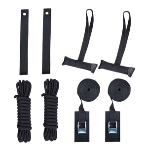 Alfa Gear Hood and Trunk Tie Down Strap Kits 4pcs/Set Black