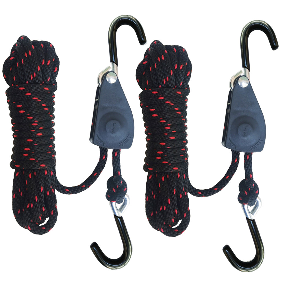 Set of 2) - AA Products Ratchet Kayak and Canoe Bow and Stern Tie Down  Straps Adjustable Rope Hanger : : Sports & Outdoors